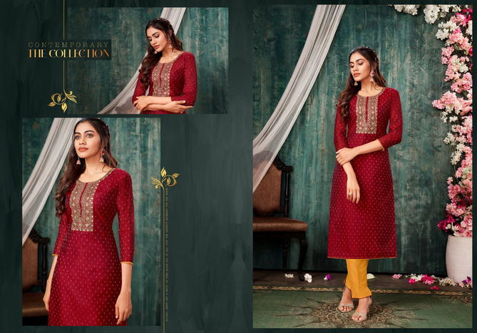 Trendz Jersy New Exclusive Ethnic Wear Heavy Silk Kurti Collection